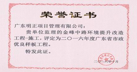 监理-市政省级优良样板工程